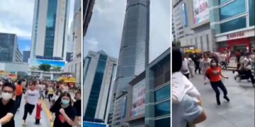 Хятадын тэнгэр баганадсан 73 давхар барилга дахин ганхаж ард түмэн сандралдаж эхлэв