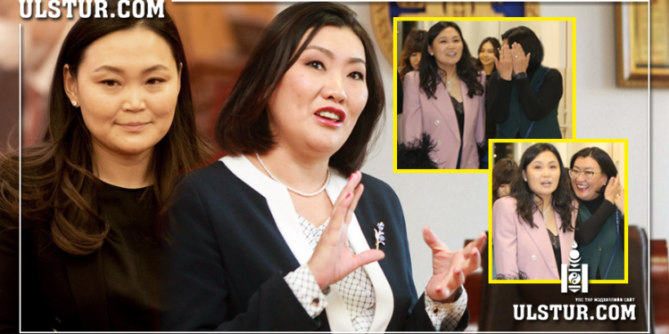 Фото: ХНХ-ын сайд А.Ариунзаяа , Соёлын сайд Ч.Номин хоёрын баячуудтай шоудсан үдэшлэг