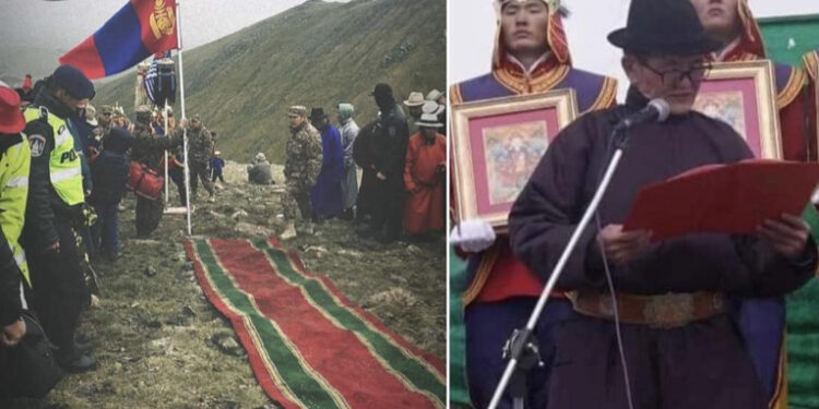 Төрийн элчээр томилогдсон Ц.Нямдоржийн уулан дээрх улаан хивсны ёслол ард иргэдийг бyxuмдуулж байна