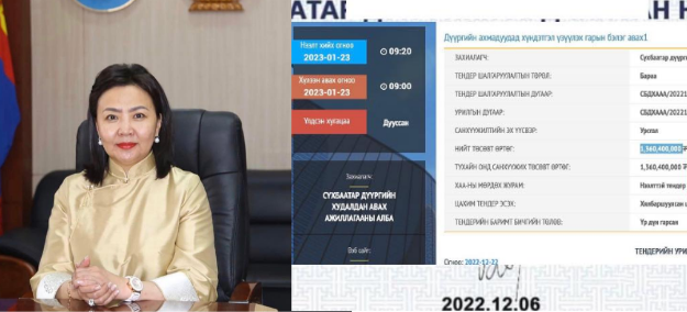 СБД Засаг дарга Х.Болормаагийн 1 тэрбум 300 сая гаруй төгрөгийн бэлгийн тендер зарлаж шалгаруулсан асуудал шуугиан тарьж байна