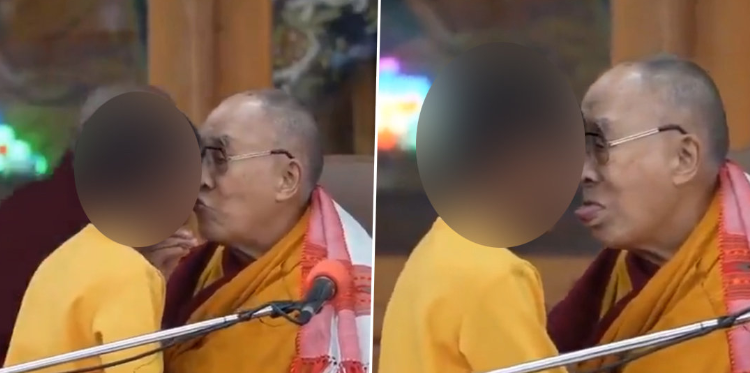 Далай лам хүүхдийн уруул дээр vнсэж, хэлээ гаргасан үйлдэлдээ уучлалт гуйлаа