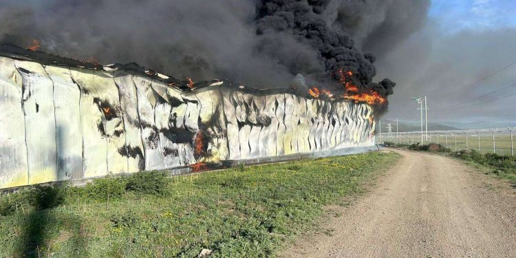 Нэг сая тахиатай “Баян” өндөгний үйлдвэрийн 8 обьект галд өртөж, одоо ч унтраагүй байна